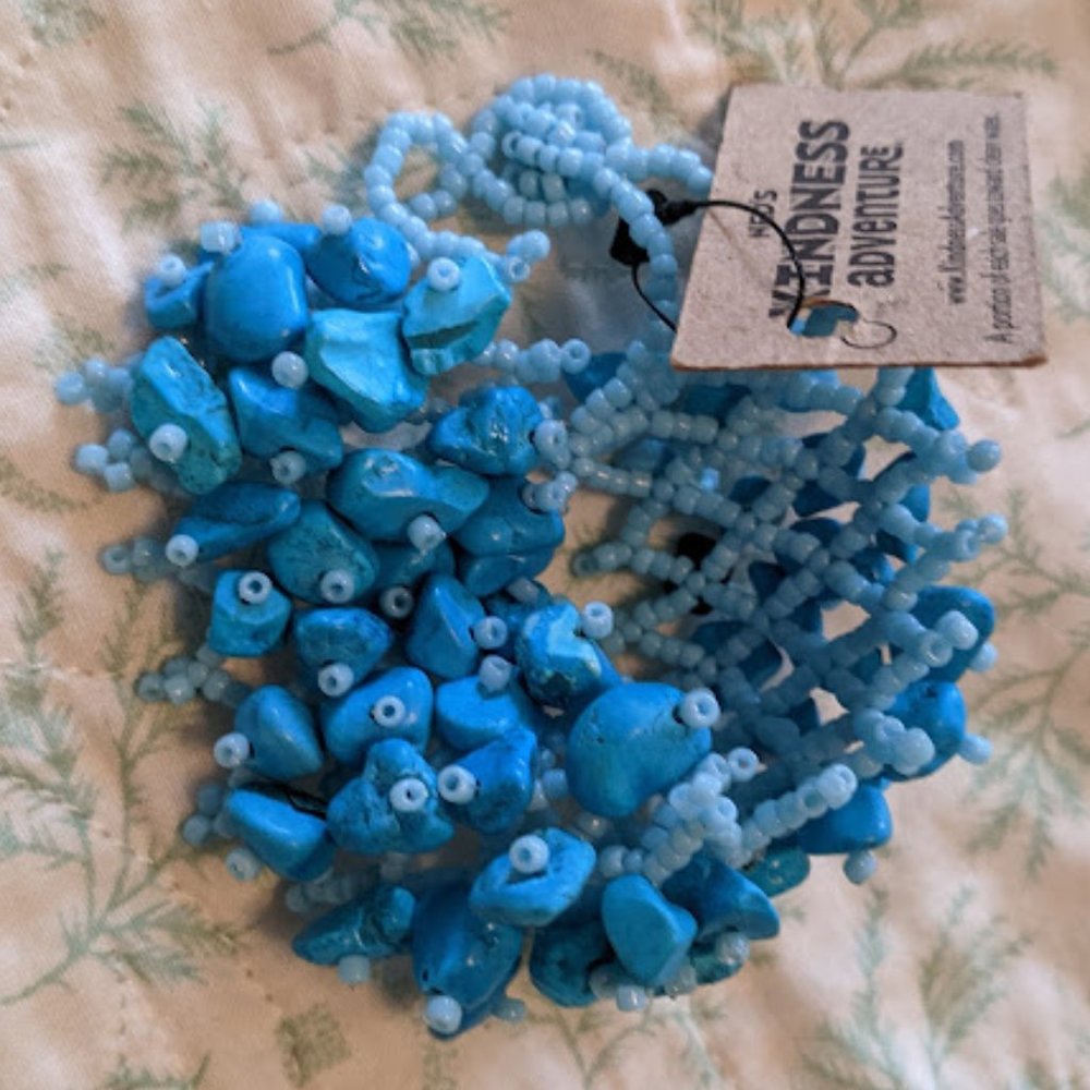 NWT Ned's Kindness Adventure Turquoise Beaded Bracelet